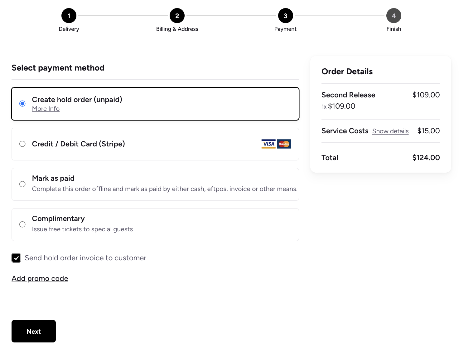 Invoicing as a payment method